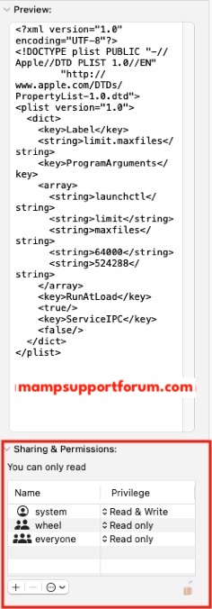 Maxproc Maxfiles Plist Root Wheel Permissions Macos Monterey