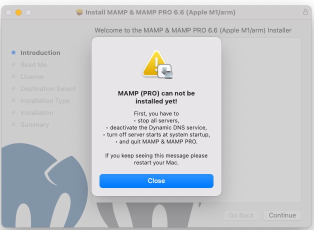 Mamp Pro Can Not Yet Be Installed