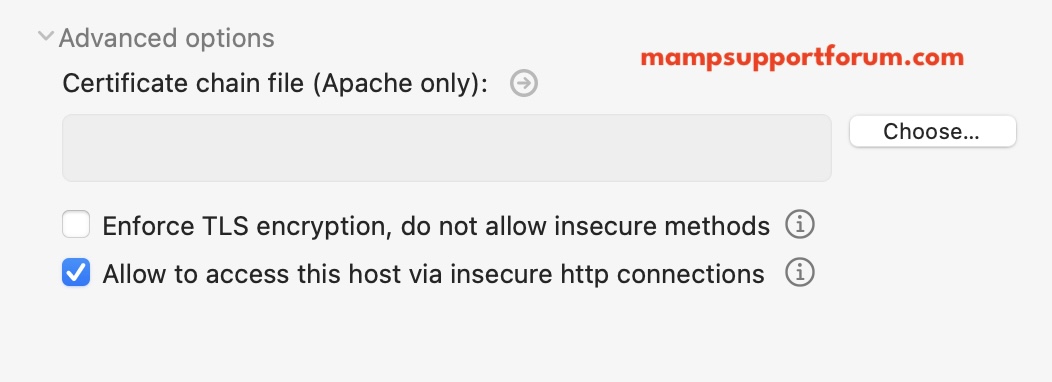 Mamp Pro Allow To Access This Host Via Insecure Http Connections